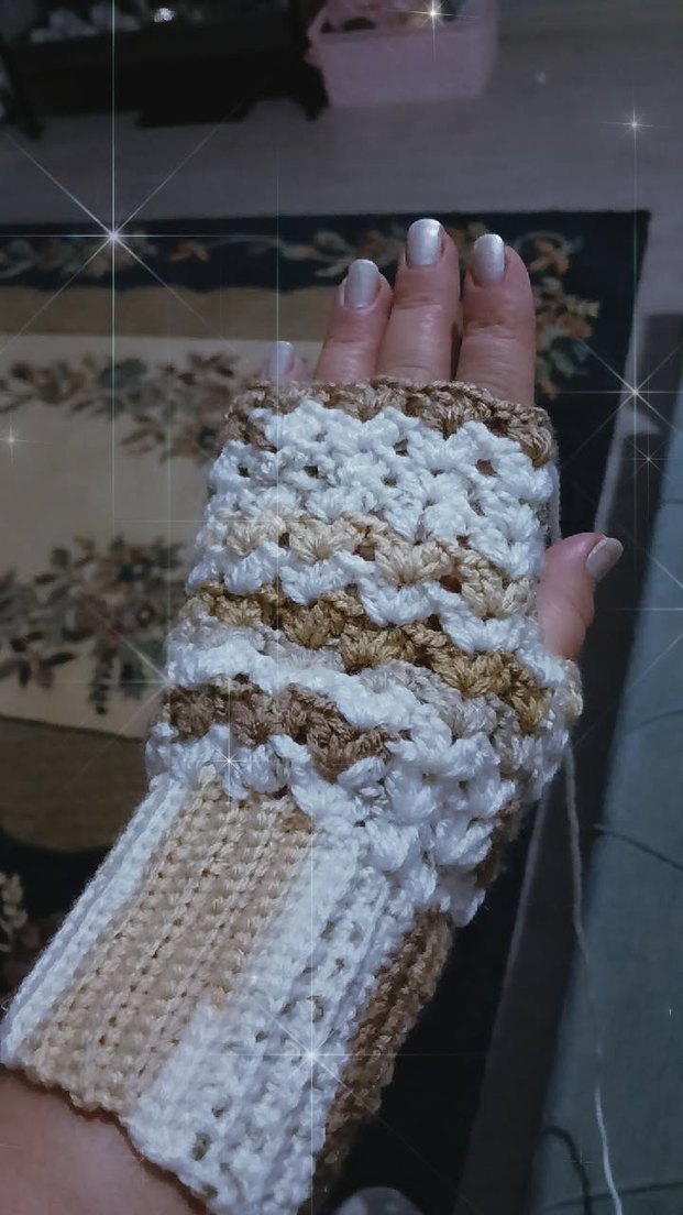 Bej Örgü Bohem Kadın Eldiveni - Görsel 2