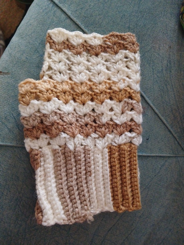 Bej Örgü Bohem Kadın Eldiveni - Görsel 3