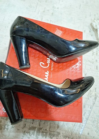 Kadın Siyah Rugan Stiletto Yılan Desenli - Görsel 2