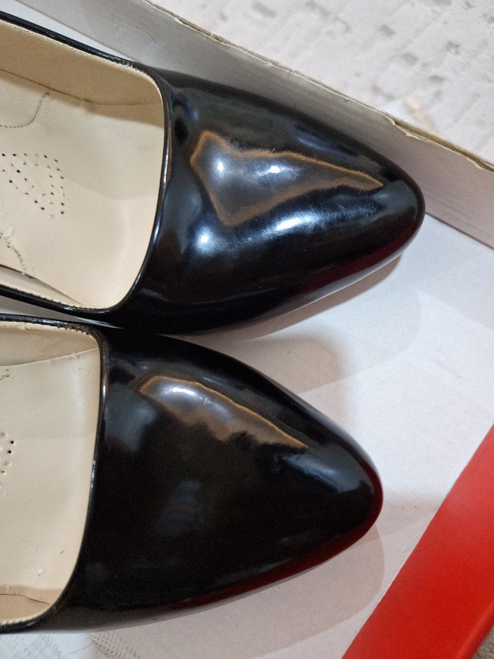 Kadın Siyah Rugan Stiletto Yılan Desenli - Görsel 5