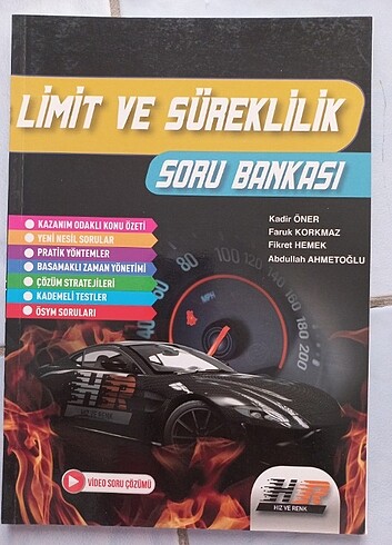 HIZ VE RENK YAYINLARI LİMİT VE SÜREKLİLİK SORU BANKASI