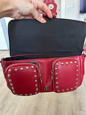  Beden bordo Renk Stradivarius çanta