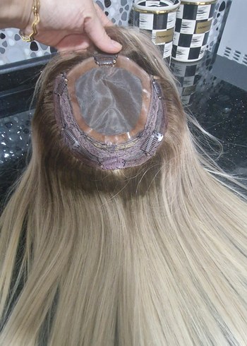 ombreli gerçek saç tül tepelik - Görsel 5