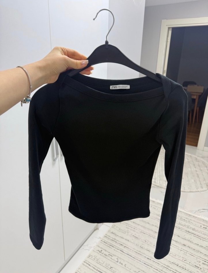 Siyah Kadın Uzun Kollu Basic Kazak - Görsel 2