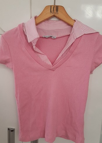 Stradivarius Bayan polo yaka crop