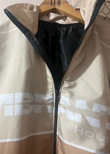 Bej Yüksek Yakalı Fermuarlı Oversize İnce Yağmurluk - Görsel 5