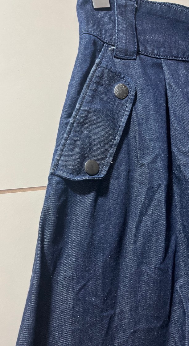 Kadın Lacivert Uzun Denim Etek - Görsel 3