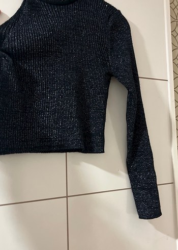 Kadın Siyah Boğazlı Triko Kazak - Görsel 3