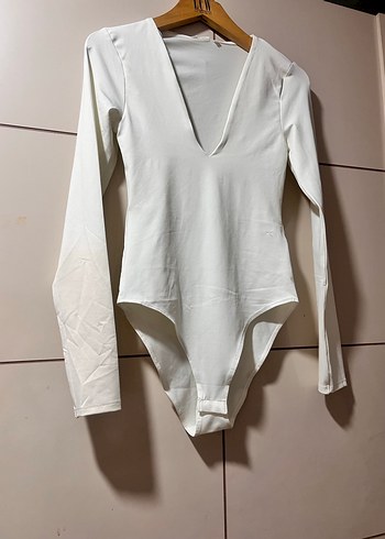 Kadın Beyaz V Yaka Uzun Kollu Bluz - Görsel 2