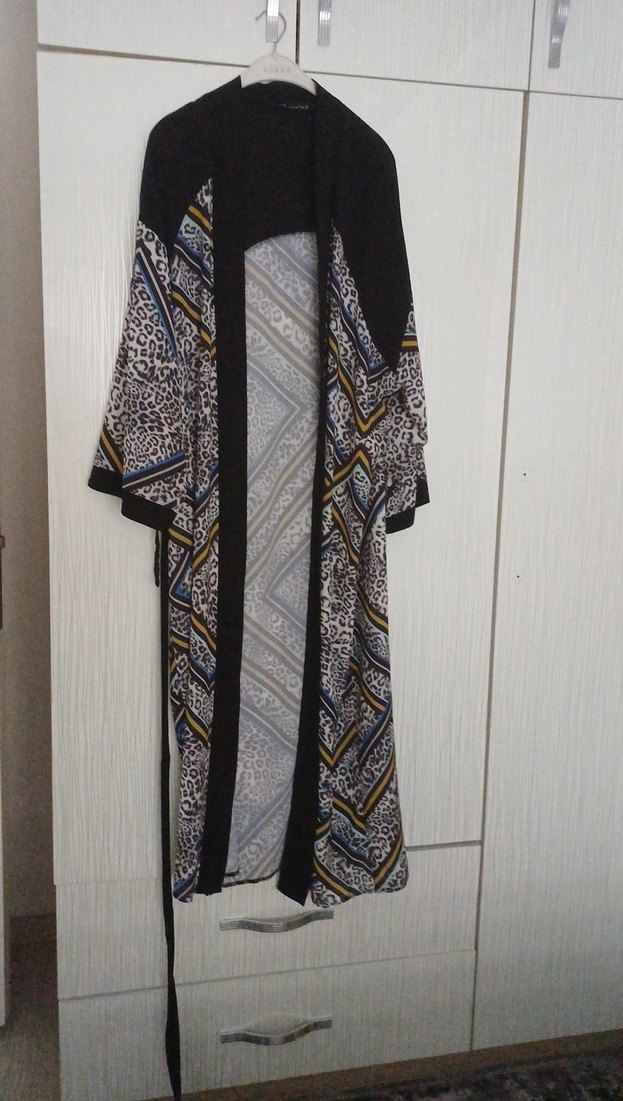 Kadın Bohem Desenli Uzun Kimono - Görsel 2