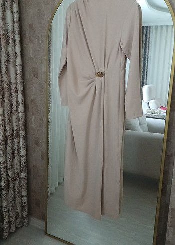 Bej Kadın Uzun Keten Elbise - Görsel 2