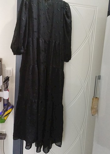 Siyah Uzun Kollu Siyah Uzun Elbise - Görsel 3