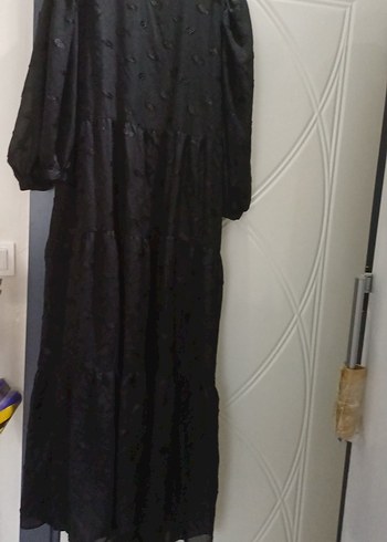 Siyah Uzun Kollu Siyah Uzun Elbise - Görsel 2