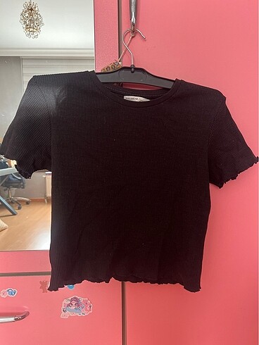 Pull and Bear Pull and bear siyah crop tshirt