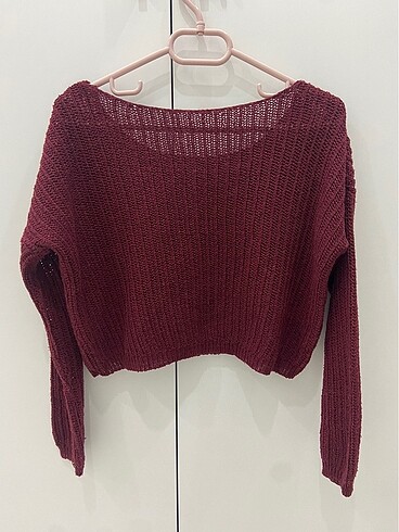 Diğer KADIN BORDO ÖRGÜ CROP