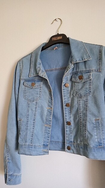 Trendyol & Milla Kadın mavi crop denim ceket
