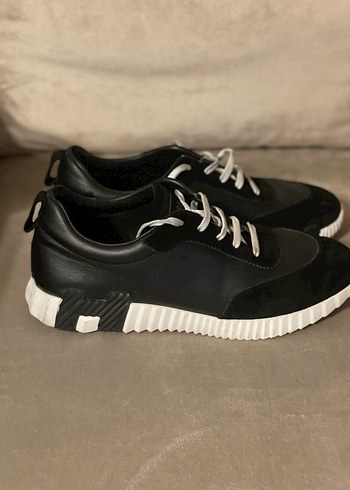 Hermes Siyah Bağcıklı casual ayakkabı hakiki deri - Görsel 4