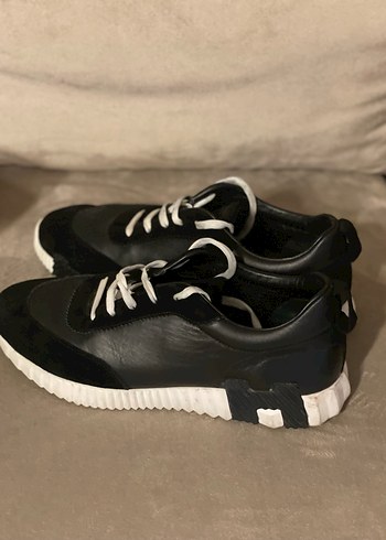 Hermes Siyah Bağcıklı casual ayakkabı hakiki deri - Görsel 2