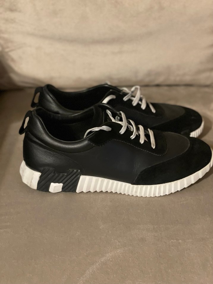 Hermes Siyah Bağcıklı  casual ayakkabı hakiki deri - Görsel 4