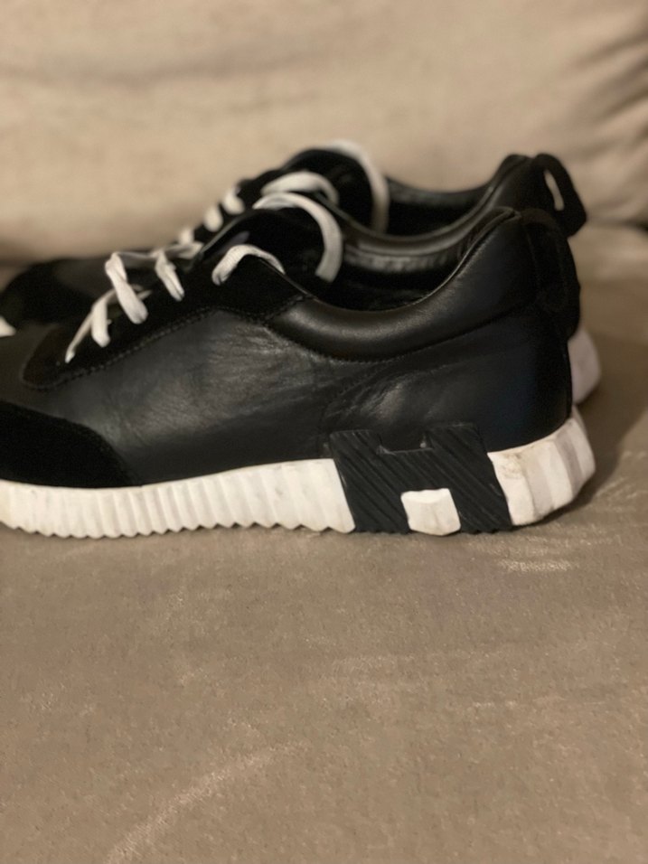 Hermes Siyah Bağcıklı  casual ayakkabı hakiki deri - Görsel 3