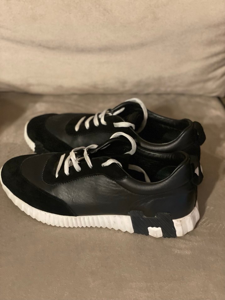 Hermes Siyah Bağcıklı  casual ayakkabı hakiki deri - Görsel 2