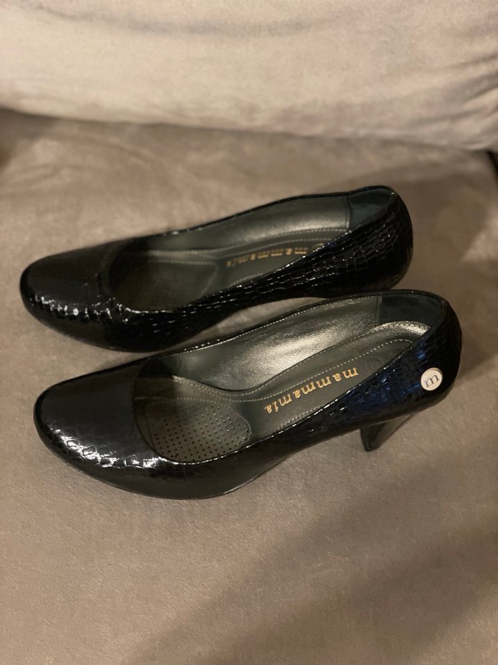 Klasik Siyah hakiki deri  Topuklu Ayakkabı - Görsel 2