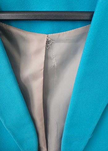 Düğmeli Mavi Kadın Blazer Ceket - Görsel 3