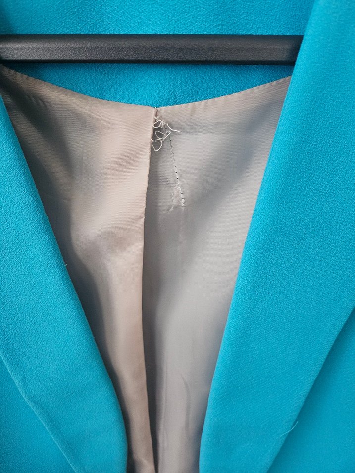 Düğmeli Mavi Kadın Blazer Ceket - Görsel 3