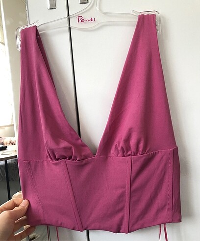 PEMBE KORSE BLUZ
