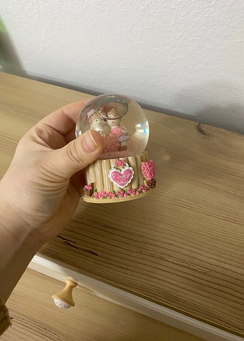 Pembe Renkli Dekoratif Kar Küresi Biblosu - Görsel 4