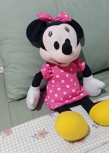 Beden Pembe Puantiyeli Minnie Mouse Peluş Oyuncak
