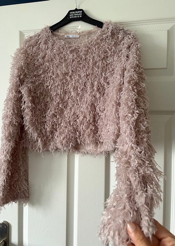 Zara Zara Feather Effect Tüylü Sweatshirt