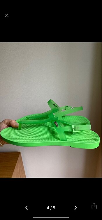 39 Beden yeşil Renk Melissa Neon Yeşil Sandalet