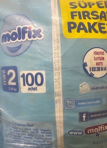 2 Beden: 3-6 kg Beden Molfix