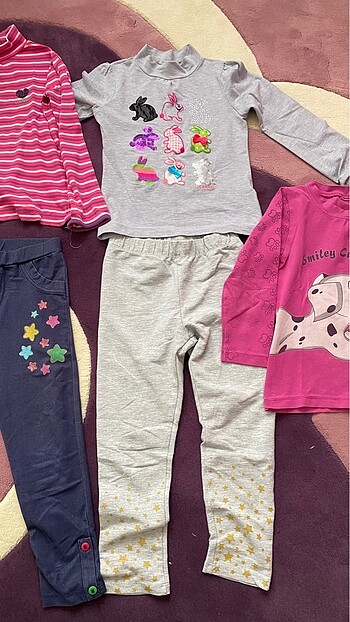 4 Yaş Beden pembe Renk 4-5 yaş kız çocuk 7 parça kıyafet
