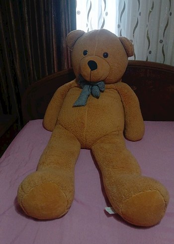 Gri Fiyonk Detaylı Kahverengi Peluş Ayı - Görsel 3