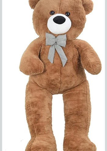 Gri Fiyonk Detaylı Kahverengi Peluş Ayı - Görsel 2