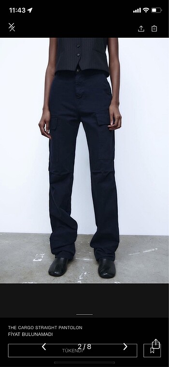Zara zara straight kargo pantolon