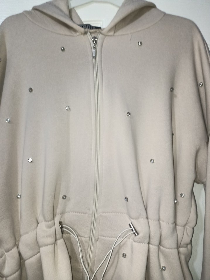 Kadın Bej Kapüşonlu Uzun Ceket - Görsel 4