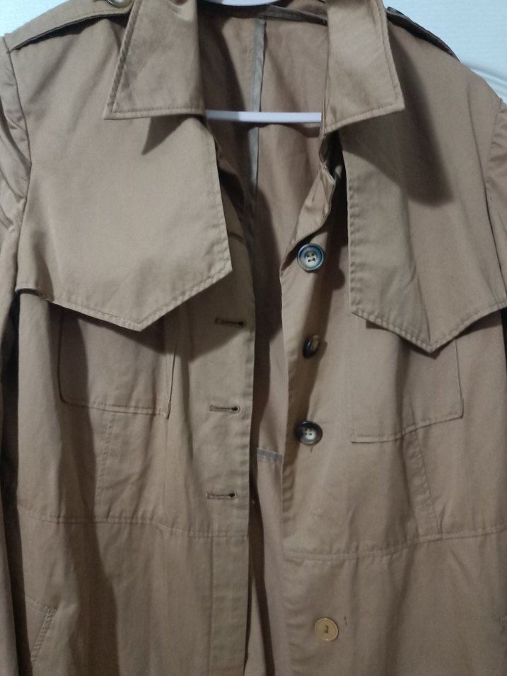 Bej Düğmeli Midi Kadın Trençkot - Görsel 2