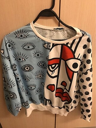 Çok desenli sweatshirt