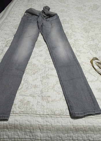 Gri Normal Paça hamile Kadın Kot Pantolon - Görsel 2