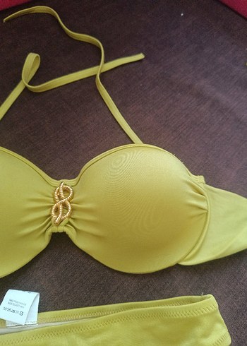 38 Beden Sarı Strappy Bohem Bikini
