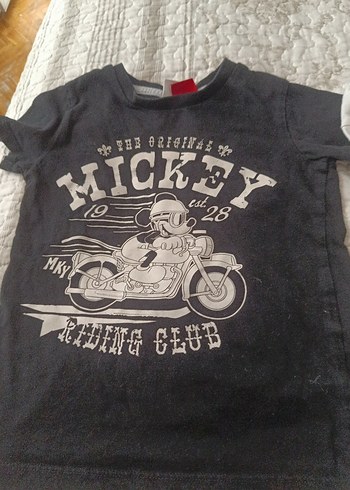 Gri Baskılı Erkek Çocuk Biker Tişört