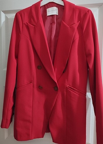 Sateen blazer ceket dar kalıp