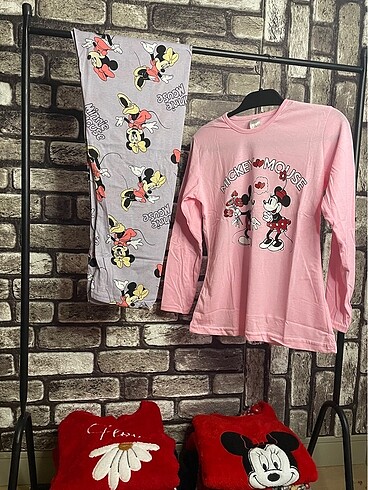 Mickey li süprem kumaş pijama takımı