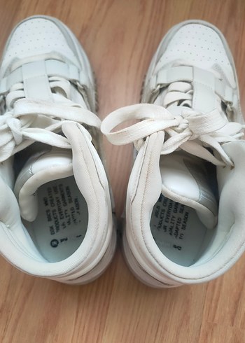 Beyaz Platform Topuklu Erkek Spor Ayakkabı Orjinal Bershka - Görsel 4