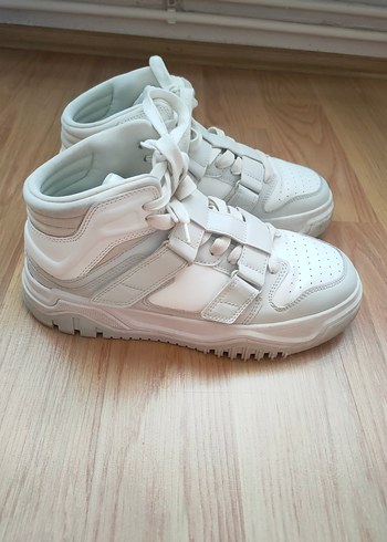 Beyaz Platform Topuklu Erkek Spor Ayakkabı Orjinal Bershka - Görsel 2