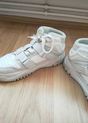 Beyaz Platform Topuklu Erkek Spor Ayakkabı Orjinal Bershka - Görsel 8