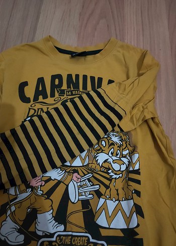 Sarı Baskılı Erkek Sweatshirt - Görsel 5